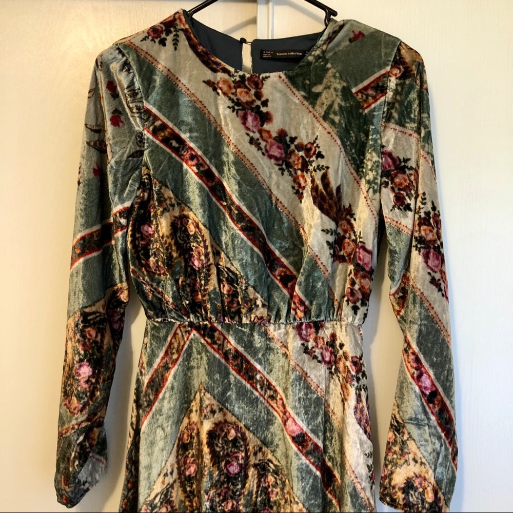 ZARA | velour midi dress - Picture 5 of 8